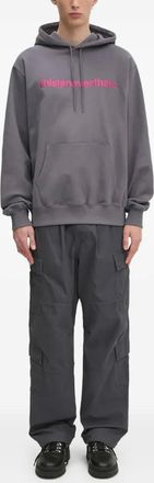 Thisisneverthat Felpa ricamata con cappuccio - Grigio