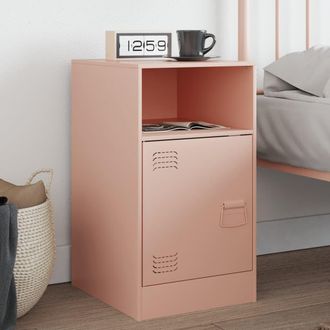 vidaXL Mesita De Noche Acero Rosa 34,5x39x62 Cm Vidaxl