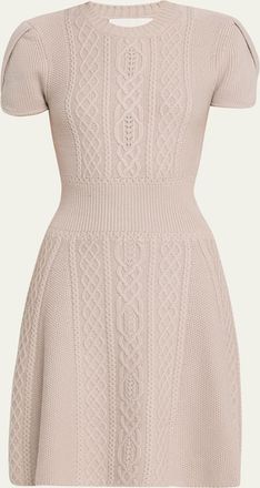 3.1 Phillip Lim Mock-Neck Cable-Knit Wool Mini Dress