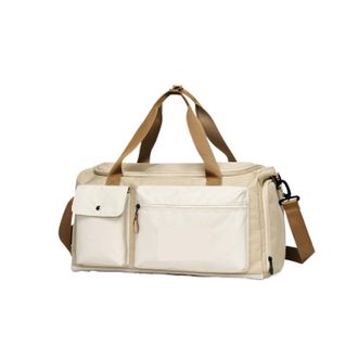 Generic Compatible For Fashion Women Man Travel Duffel Bag with Shoe Compartment Pocket Large Capacity Waterproof Luggage Weekender Sport Gym(Oxford-Khaki)