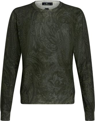 Etro paisley-jacquard fine-knit jumper - men - Silk/Cashmere - M - Green