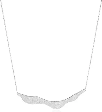 Monica Vinader Sterling Silver Riva Diamond Hero Wave Necklace Diamond