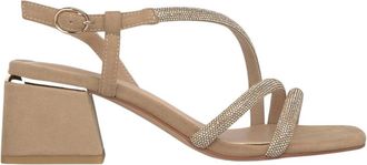 Alma En Pena Tubular Mid-Rise Sandal - Dames - Sandalen met hakken - Beige - 38 EU - Leer - Schoenen