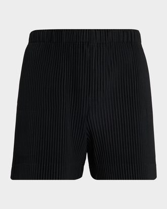 Homme Pliss&eacute; Issey Miyake Mens Monthly Colors July Pleated Pull-On Shorts