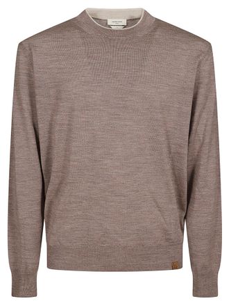 Jacob Cohen Refined Lightweight Crew Neck Sweater In Neutral Beige