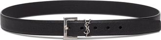 Saint Laurent Mens Leather Belt Black Lamb