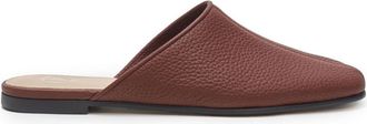 12 Storeez square-toe leather mules - women - Goat Skin/Rubber/Goat Skin - 35 - Brown