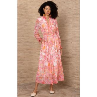 Hale Bob Bertille Chiffon Maxi Dress in Pink at Nordstrom, Size Medium