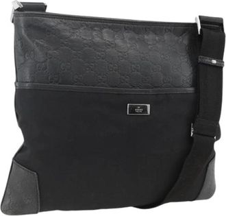 Gucci Pre-owned Canvas Schoudertas - Dames - Vintage Schoudertas - Zwart - ONE Size - Leer - Vintage