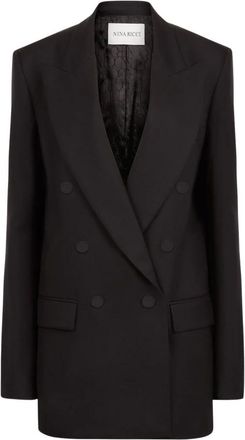 Nina Ricci Jassen, Dames, Zwart, M, Zwart Oversized Op Maat