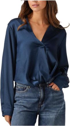 Amaya Amsterdam Quinty Blouse - Dames - Blouses & Shirts - Blauw - Maat: M Satijn