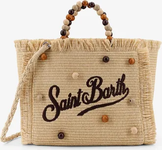 MC2 Saint Barth Borsa a mano Colette Straw in rafia con perline in legno - MC2 SAINT BARTH - gender_Woman