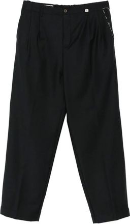 Myths Broeken, Heren, Zwart, L, Zwarte Geplooide Jeans met Middelhoge Taille