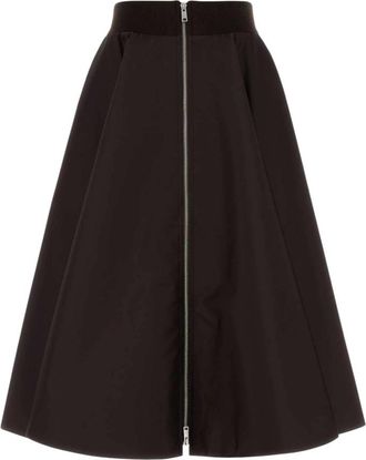 Prada Dark Brown Solid Midi Skirt