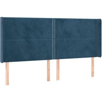 vidaXL Cabecero Con Led De Terciopelo Azul Oscuro 203x16x118/128 Cm Vidaxl