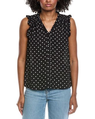 CeCe by Cynthia Steffe Cece V-Neck Button Down Blouse