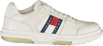 Tommy Hilfiger Polyethyleen Sneaker - Heren - Sneakers - Wit - 46 EU - Leer - Schoenen