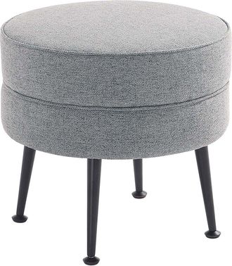 Manhattan Comfort Bailey Mid-Century Modern Woven Polyester Blend Upholstered Ottoman