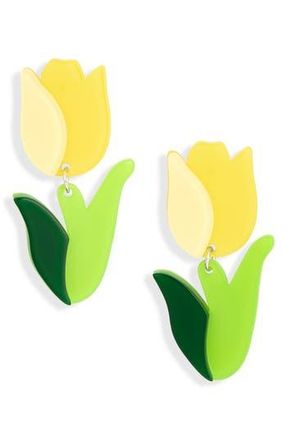 Leith Tulip Drop Earrings in Yellow Multi- Silver at Nordstrom Rack