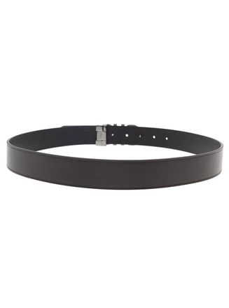 Ferragamo Mens Belt With Gancini Buckle, Reversible Brown Leather Calf