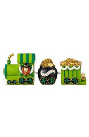 Glitzhome Set of 3 St.Patricks Resin Leprechaun Train Table Decor in Green at Nordstrom, Size Medium