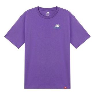 New Balance Unisex Embroidery Logo Round-neck Purple MT11592-PRP