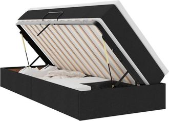 vidaXL Storage Bed with Mattress Black 90 x 200 cm Polyester vidaXL