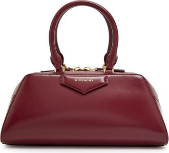 Givenchy Antigona East-west Small Leather top Handle bag - Burgundy - One Size