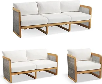 Frontgate Sorano Seating Replacement Cushions - Lounge Chair, Standard, Boucle Snow - Frontgate