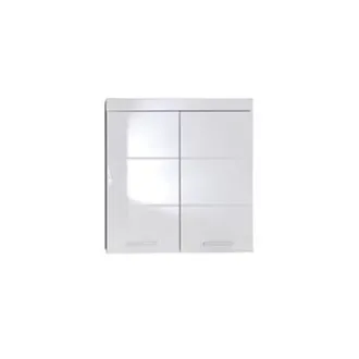Trendteam Mueble Alto De Ba&ntilde;o Amanda - 2 Puertas - Ancho 73 X Profundidad 23 X Alto 77 Cm - Blanco - Trendteam