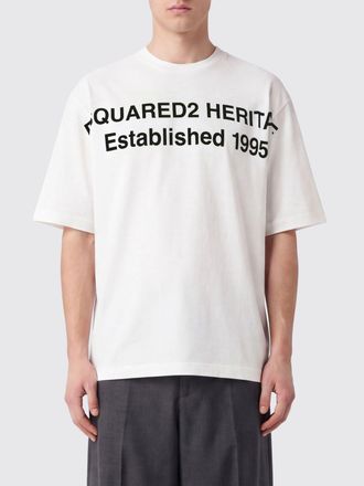 Dsquared2 T-shirt relaxed fit in cotone con logo e spalle scese