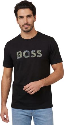 HUGO BOSS t-shirt zwart Boss Orange Teinsignia opdruk
