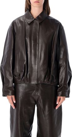 Arma Melis Lambskin Leather Bomber Jacket