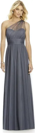 Dessy Gossamer Sheer Soft Tulle Dress In Stormy