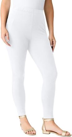 Roaman's Side Pocket Essential Legging in White at Nordstrom, Size 24