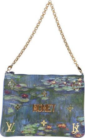 Louis Vuitton Pochette Plat Blue Canvas Clutch Bag (Pre-Owned)