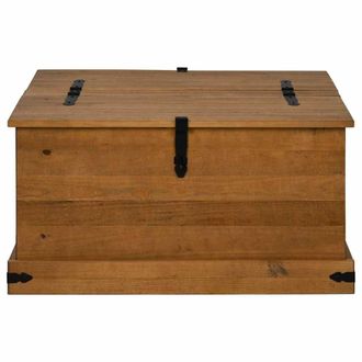 Berkfield Home Storage Chest HALDEN 91x91x47 cm Solid Wood Pine in Brown | Size: 91 x 91 x 47 cm