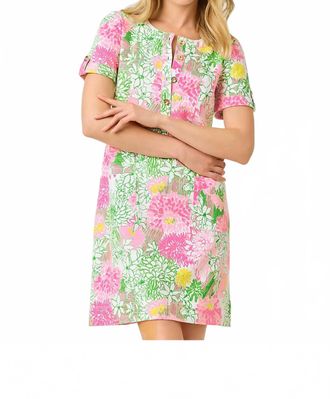 Lilly Pulitzer Cameron Popover Dress In Resort White Mum Patch