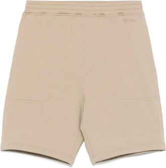 Ermenegildo Zegna logo-embroidered track shorts - Neutrals