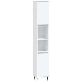 vidaXL Bathroom Cabinet White 30x30x190 cm Engineered Wood vidaXL