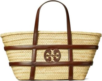 Tory Burch Tassen, Dames, Bruin, ONE Size, Leer, Ella Stroo Mand Klassiek