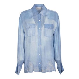 Ermanno Scervino Shirts, female, Blue, Size: M Long Sleeve Shirt