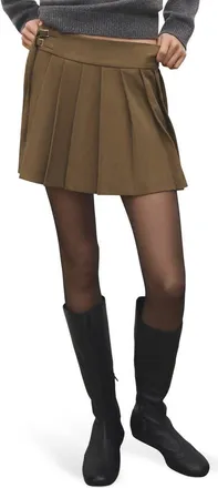 Mango Brittany Pleated Miniskirt in Brown at Nordstrom, Size 2