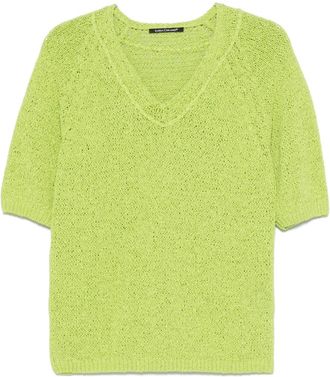 Luisa Cerano Maglione con scollo a V - Verde