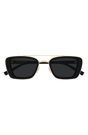 Saint Laurent 50mm Rectangular Sunglasses in Black at Nordstrom
