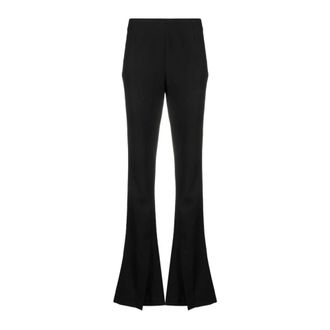 AMBUSH Ambush - Ribbed Knit Wide-Leg Pants - Dames - Broeken - Zwart - Maat: XS Wol