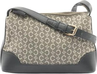 Celine Pre-owned Cross Body Bags, female, Green, Size: ONE SIZE Pre-owned C Macadam Canvas Leather Shoulder Bag