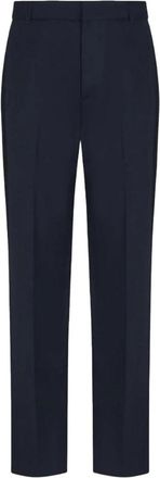 Emporio Armani Fleece Wool Zip Button Broeken - Heren - Nette broeken - Blauw - XS - Wol - Broeken