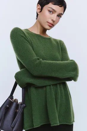 Maeve 100% Cashmere Peplum Sweater