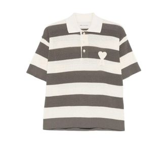 Ami Polo Shirt - male - Ami Paris - Polo Shirts - Gray - M - Tops